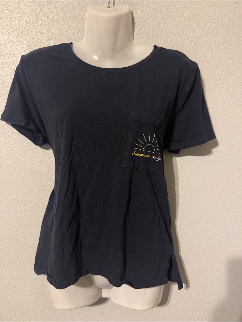 Old Navy Navy Short-Sleeve Pocket Tee with Sun Graphic